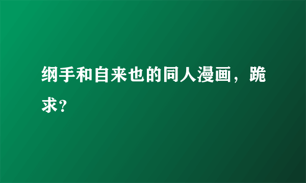 纲手和自来也的同人漫画，跪求？