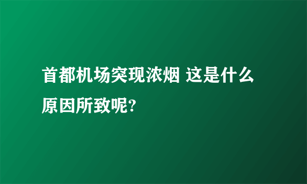 首都机场突现浓烟 这是什么原因所致呢?