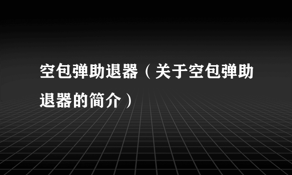 空包弹助退器（关于空包弹助退器的简介）