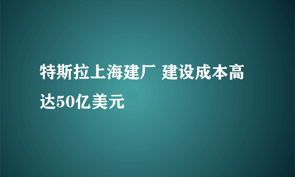 特斯拉上海建厂 建设成本高达50亿美元