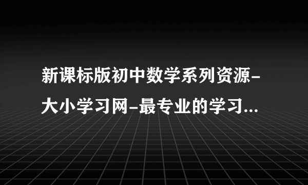 新课标版初中数学系列资源-大小学习网-最专业的学习、教学-飞外网