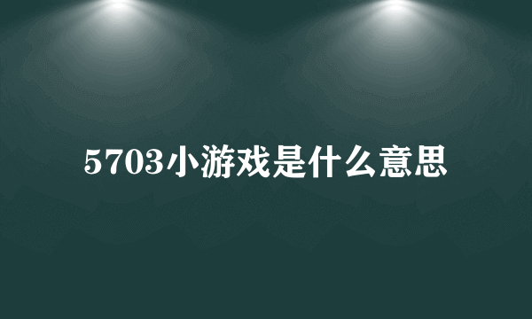 5703小游戏是什么意思