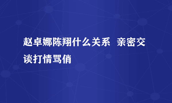 赵卓娜陈翔什么关系  亲密交谈打情骂俏