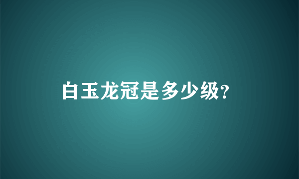 白玉龙冠是多少级？