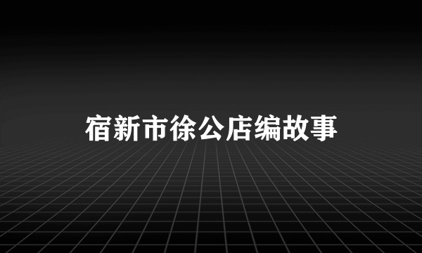 宿新市徐公店编故事