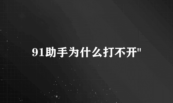 91助手为什么打不开