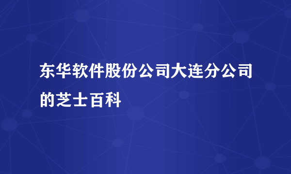 东华软件股份公司大连分公司的芝士百科