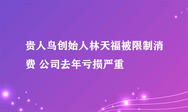 贵人鸟创始人林天福被限制消费 公司去年亏损严重