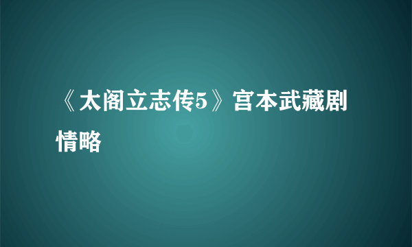 《太阁立志传5》宫本武藏剧情略