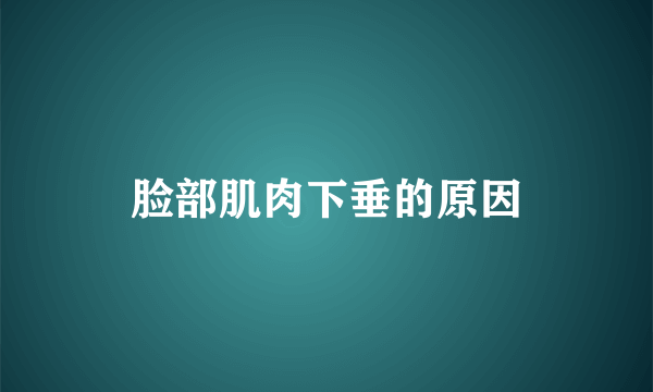 脸部肌肉下垂的原因