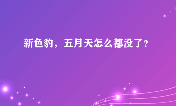 新色豹，五月天怎么都没了？