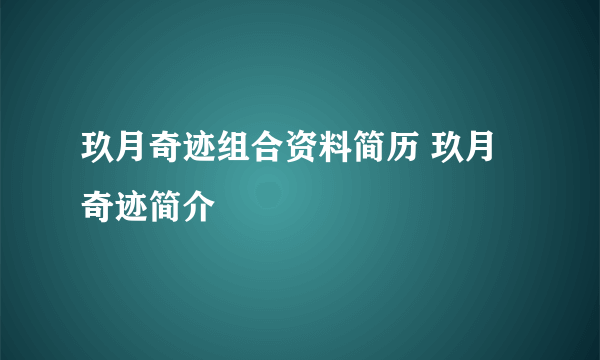 玖月奇迹组合资料简历 玖月奇迹简介