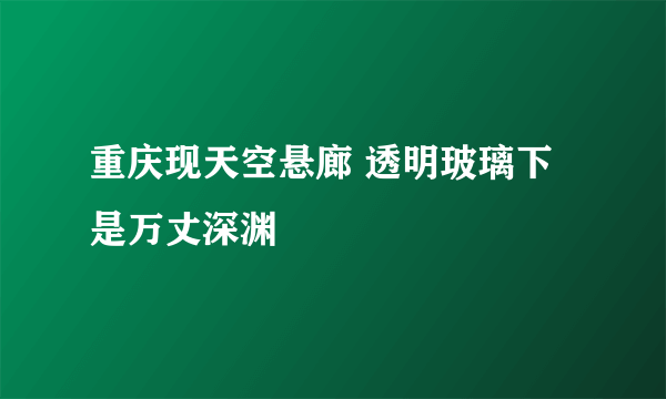 重庆现天空悬廊 透明玻璃下是万丈深渊