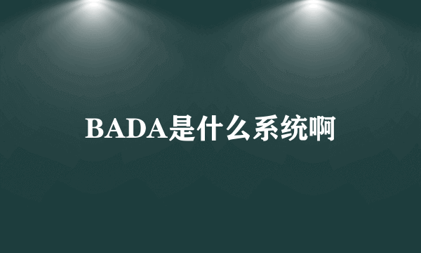 BADA是什么系统啊