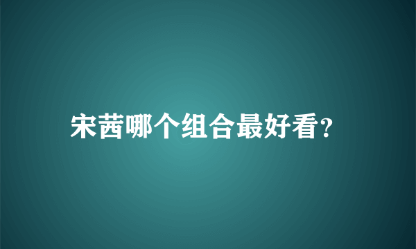 宋茜哪个组合最好看？