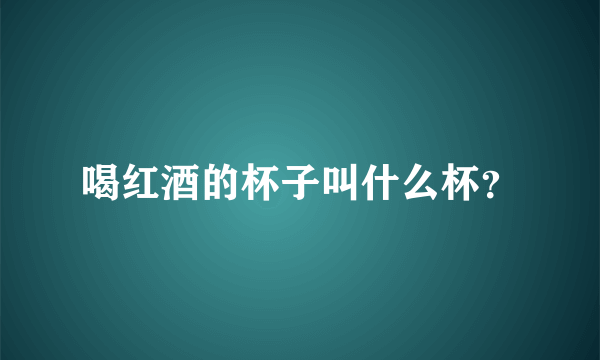 喝红酒的杯子叫什么杯？