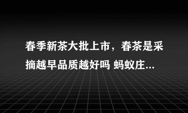 春季新茶大批上市，春茶是采摘越早品质越好吗 蚂蚁庄园今日答案早知道3月13日