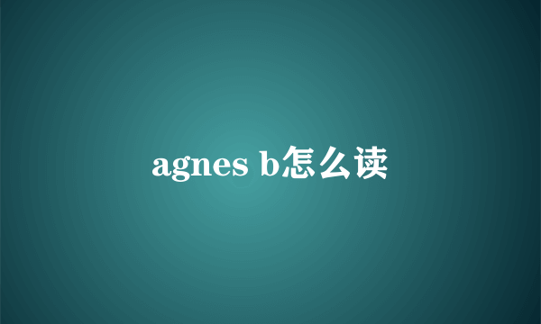 agnes b怎么读