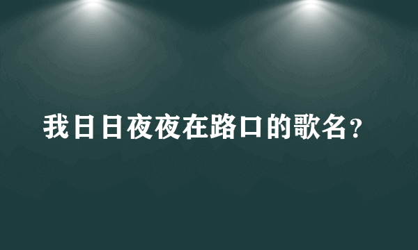 我日日夜夜在路口的歌名？