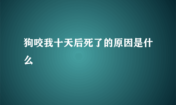 狗咬我十天后死了的原因是什么