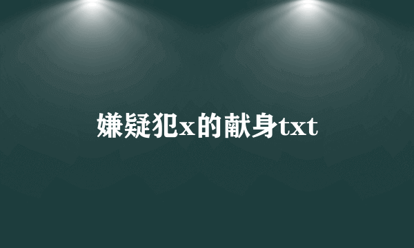 嫌疑犯x的献身txt