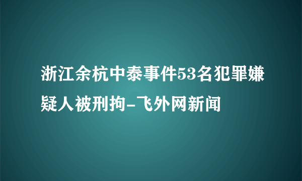 浙江余杭中泰事件53名犯罪嫌疑人被刑拘-飞外网新闻