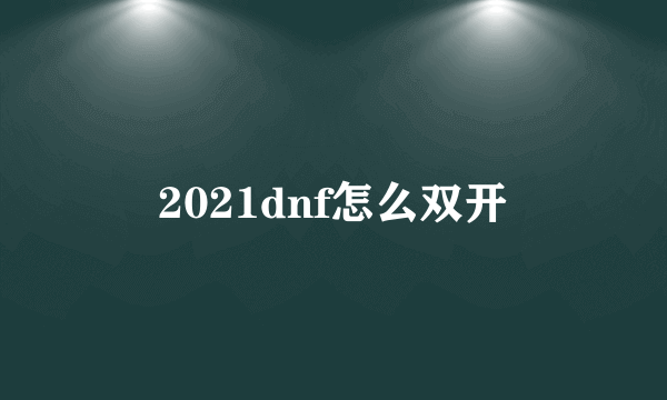 2021dnf怎么双开