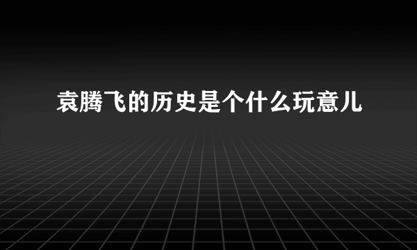 袁腾飞的历史是个什么玩意儿