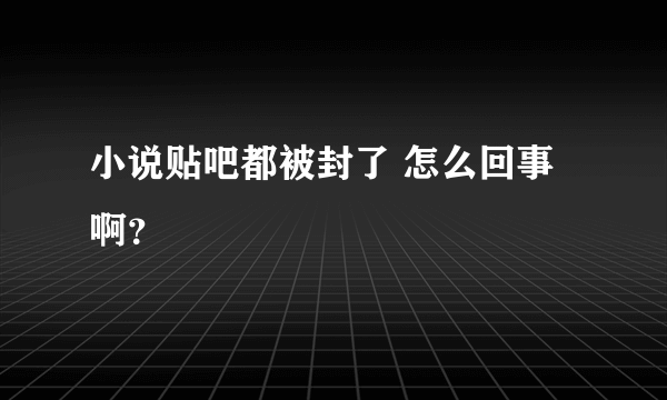 小说贴吧都被封了 怎么回事啊？