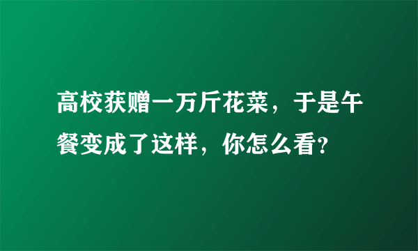 高校获赠一万斤花菜，于是午餐变成了这样，你怎么看？