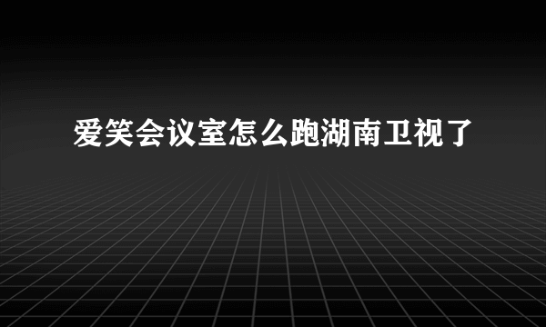 爱笑会议室怎么跑湖南卫视了