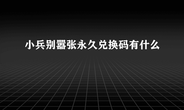 小兵别嚣张永久兑换码有什么