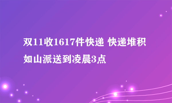 双11收1617件快递 快递堆积如山派送到凌晨3点