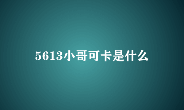 5613小哥可卡是什么