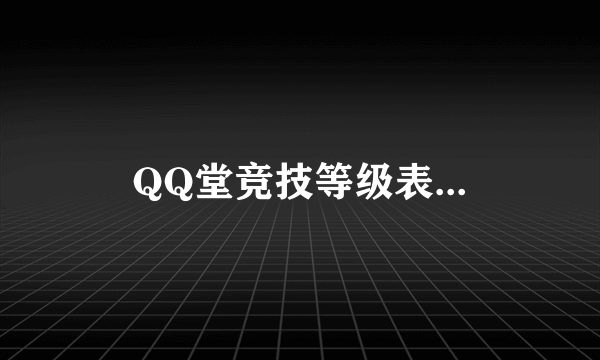 QQ堂竞技等级表...