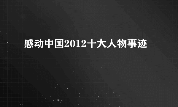 感动中国2012十大人物事迹