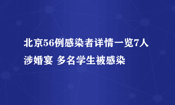 北京56例感染者详情一览7人涉婚宴 多名学生被感染