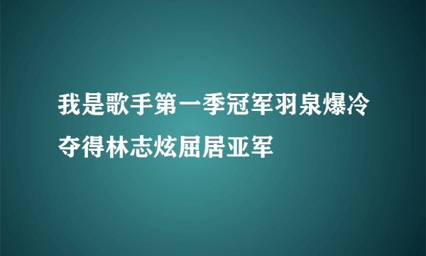 我是歌手第一季冠军羽泉爆冷夺得林志炫屈居亚军