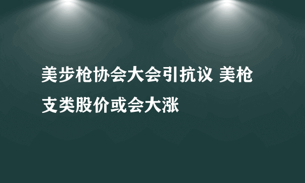 美步枪协会大会引抗议 美枪支类股价或会大涨