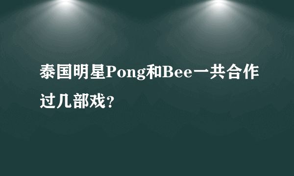 泰国明星Pong和Bee一共合作过几部戏？