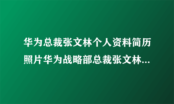 华为总裁张文林个人资料简历照片华为战略部总裁张文林哪里人_飞外