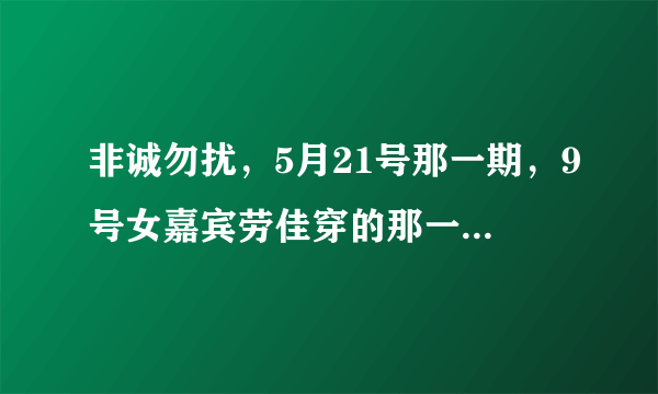 非诚勿扰，5月21号那一期，9号女嘉宾劳佳穿的那一套衣服是什么牌子的？