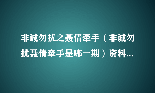 非诚勿扰之聂倩牵手（非诚勿扰聂倩牵手是哪一期）资料_飞外网