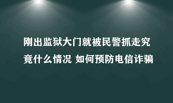 刚出监狱大门就被民警抓走究竟什么情况 如何预防电信诈骗