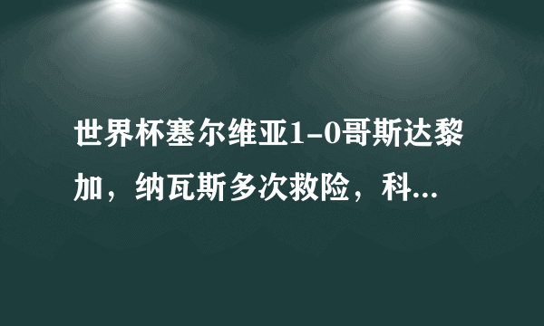 世界杯塞尔维亚1-0哥斯达黎加，纳瓦斯多次救险，科拉罗夫圆月弯刀。你怎么看？