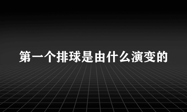 第一个排球是由什么演变的