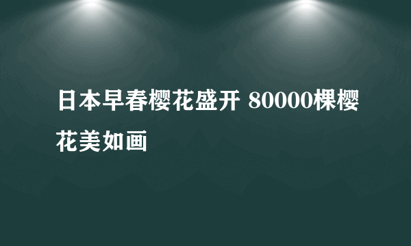 日本早春樱花盛开 80000棵樱花美如画