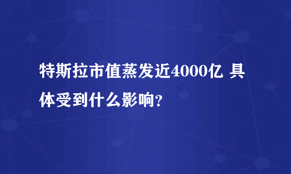 特斯拉市值蒸发近4000亿 具体受到什么影响？