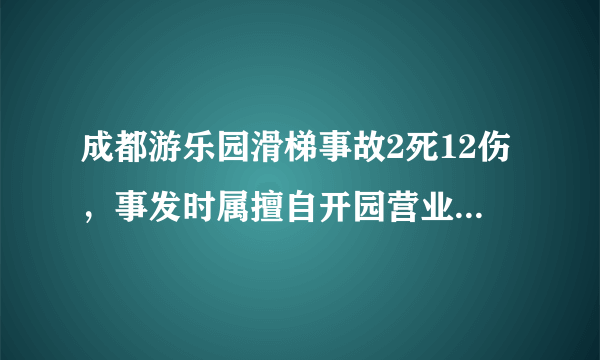 成都游乐园滑梯事故2死12伤，事发时属擅自开园营业, 你怎么看？