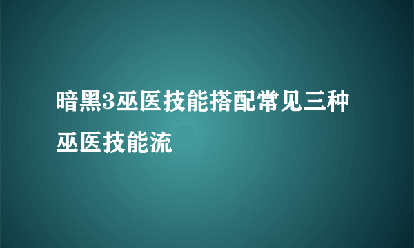 暗黑3巫医技能搭配常见三种巫医技能流